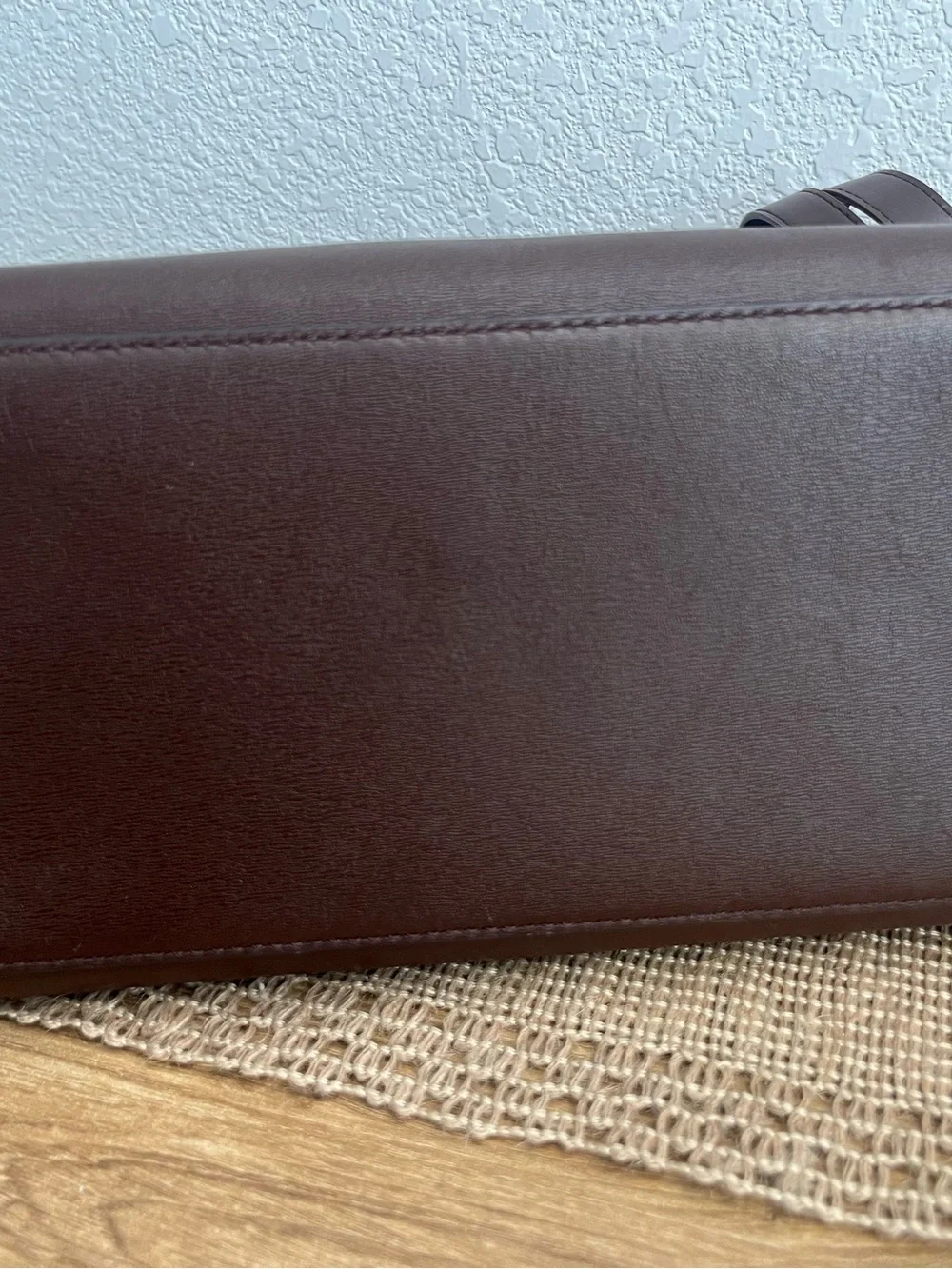 Kate Spade Reiley Mahogany Brown Leather Dome Satchel w/crossbody strap